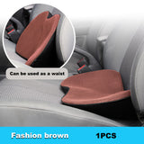 NNEDSZ Brown Mini Car Seat Cushion - Memory Foam Height-Boost Cushion with Removable Mesh Cover - Driver Seat Pad for All Seasons