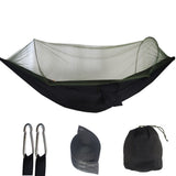 NNEDSZ Black Automatic Pop-Up Mosquito Net Hammock - 200kg Load Capacity, Lightweight Outdoor Camping Gear with Quick Setup and Durable Design