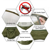 NNEDSZ Orange And Grey Automatic Pop-Up Mosquito Net Hammock - 200kg Load Capacity, Lightweight Outdoor Camping Gear with Quick Setup and Durable Design