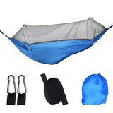 NNEDSZ Blue Automatic Pop-Up Mosquito Net Hammock - 200kg Load Capacity, Lightweight Outdoor Camping Gear with Quick Setup and Durable Design