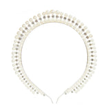 NNEDSZ Silver Elegant Faux Pearl Bridal Headband – Multi-Layer Vintage Princess Tiara for Weddings and Formal Occasions, Lightweight Design