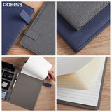 NNEDSZ Grey A4 Leather Multi-Functional Business Document Folder with Card Slots - Contract File Organizer