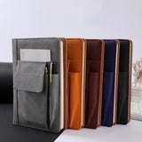 NNEDSZ Black A5 Multi-Functional PU Leather Notebook with Pockets - Office Planner and Journal