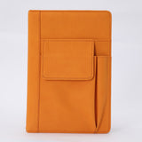 NNEDSZ Orange A5 Multi-Functional PU Leather Notebook with Pockets - Office Planner and Journal