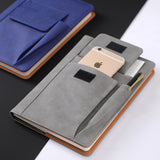 NNEDSZ Orange A5 Multi-Functional PU Leather Notebook with Pockets - Office Planner and Journal