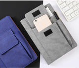 NNEDSZ Grey A5 Multi-Functional PU Leather Notebook with Pockets - Office Planner and Journal
