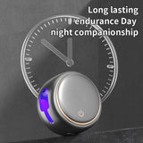 NNEDSZ Black Round UV-C Toothbrush Sterilizer Holder with Drying Function – Dual-Slot Wall-Mounted Design, USB Rechargeable, Compact and Portable