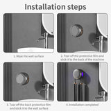 NNEDSZ Black Square UV-C Toothbrush Sterilizer Holder with Drying Function - Dual-Slot Wall-Mounted Design, USB Rechargeable, Compact and Portable