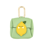 NNEDSZ Lemon Pattern Green Cute Multifunctional Mini Leather Coin Purse with Keychain for Lipstick, Bluetooth Earbuds, and Small Essentials