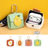 NNEDSZ Bread Pattern White Cute Multifunctional Mini Leather Coin Purse with Keychain for Lipstick, Bluetooth Earbuds, and Small Essentials