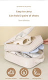 NNEDSZ 2 Pcs Off White Waterproof Foldable Travel Shoe Storage Bag, Three-Layer Design Shoe Organizer, Portable Shoe Pouch for Trips