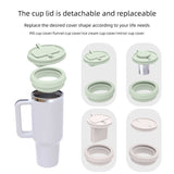 NNEDSZ Off White 40oz Silicone Replacement Coffee and Pill Mug Lid - BPA-Free, Leak-Proof, Dishwasher Safe
