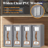 NNEDSZ 2 Pcs Beige Non-Woven Fabric Storage Box with Lid - Transparent Window, Moisture-Proo