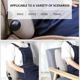 NNEDSZ Grey Portable Press-to-Inflate Travel Lumbar Cushion – Lightweight, Supportive Backrest for Flights, Trains, and Office Use