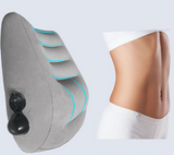 NNEDSZ Grey Portable Press-to-Inflate Travel Lumbar Cushion – Lightweight, Supportive Backrest for Flights, Trains, and Office Use