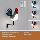 NNEDSZ Grey USB Rechargeable Rooster Wall Lamp with Sound, Aromatherapy, and Decorative Design – Creative Nightlight for Bedroom and Corridor