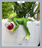 NNEDSZ 2 Pcs Green Realistic Lying Frog Pot Hanger - Glass Fish Tank Edge Decor, Outdoor Garden Animal Ornament, Hanging Planter Decoration