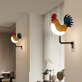 NNEDSZ Silver USB Rechargeable Rooster Wall Lamp with Sound, Aromatherapy, and Decorative Design - Creative Nightlight for Bedroom and Corridor