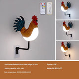 NNEDSZ Brown USB Rechargeable Rooster Wall Lamp with Sound, Aromatherapy, and Decorative Design - Creative Nightlight for Bedroom and Corridor