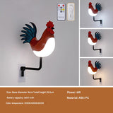 NNEDSZ Red USB Rechargeable Rooster Wall Lamp with Sound, Aromatherapy, and Decorative Design - Creative Nightlight for Bedroom and Corridor