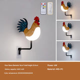 NNEDSZ Yellow USB Rechargeable Rooster Wall Lamp with Sound, Aromatherapy, and Decorative Design - Creative Nightlight for Bedroom and Corridor