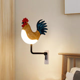 NNEDSZ Yellow USB Rechargeable Rooster Wall Lamp with Sound, Aromatherapy, and Decorative Design - Creative Nightlight for Bedroom and Corridor