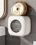 NNEDSZ Light Khaki Wall-Mounted Bathroom Tissue Box - Waterproof Paper Towel Dispenser with Storage Shelf, No-Drill Design(Tissue Box Only)