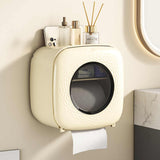 NNEDSZ Light Yellow Wall-Mounted Bathroom Tissue Box - Waterproof Paper Towel Dispenser with Storage Shelf, No-Drill Design(Tissue box only)