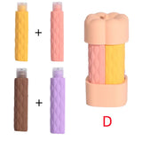 NNEDSZ Pink Combination Travel Silicone Refillable Bottles Set - 4-in-1 Portable Containers for Shampoo and Shower Gel, TPR+PE Material, Compact and Leak-Proof