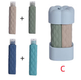 NNEDSZ Blue Combination Travel Silicone Refillable Bottles Set - 4-in-1 Portable Containers for Shampoo and Shower Gel, TPR+PE Material, Compact and Leak-Proof