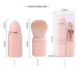 NNEDSZ White 8-in-1 Retractable Mini Makeup Brush Set with Protective Cover – Compact Design for Travel and On-the-Go Touchups