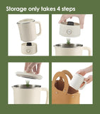 NNEDSZ White Portable Foldable Travel Electric Kettle - 316 Stainless Steel Electric Water Boiler
