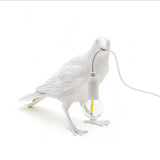 NNEDSZ Black Bird Sitting Shape Nordic Resin Bird Wall Lamp - Creative Animal Bedside Decorative USB Night Light, Stylish Bird Perched Lamp for Bedroom and Living Room
