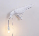 NNEDSZ White Bird Right Wall Lamp Nordic Resin Bird Wall Lamp - Creative Animal Bedside Decorative USB Night Light, Stylish Bird Perched Lamp for Bedroom and Living Room