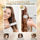 NNEDSZ Pink Portable Mini Wireless Hair Straightener - USB Rechargeable, 2-in-1 Curling & Straightening Iron, Adjustable 3-Temperature Settings , 20s Fast Heating, Anti-Scald, Compact Travel Design
