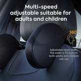 NNEDSZ Light Gray Adjustable 3D Memory Foam Car Seat Headrest with Side Support, Universal Neck Pillow for Travel Comfort