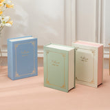 NNEDSZ Blue Creative PU Jewelry Storage Book - Magnetic Closure Organizer for Earrings, Rings, and Necklaces(The Jewelry is a prop for the photo shoot and is not included)