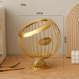 NNEDSZ Gold Elegant Metal Coffee Capsule Storage Basket - Multifunctional Fruit and Snack Holder for Modern Home Decor