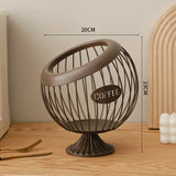 NNEDSZ Brown Elegant Metal Coffee Capsule Storage Basket - Multifunctional Fruit and Snack Holder for Modern Home Decor