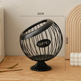 NNEDSZ Black Elegant Metal Coffee Capsule Storage Basket - Multifunctional Fruit and Snack Holder for Modern Home Decor