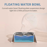 NNEDSZ Grey Anti-Spill Floating Pet Water Bowl for Dogs and Cats - 1L Capacity, Splash-Proof and Anti-Wet Mouth Design