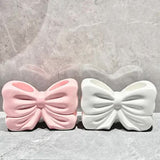 NNEDSZ Pink Creative Ceramic Bowknot Toothbrush Holder - Elegant Bathroom Storage for Electric Toothbrush and Toothpaste