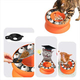 NNEDSZ Orange Interactive Slow Feeder Cat Bowl - 15° Tilt Design, Puzzle Feeder for Healthy Eating
