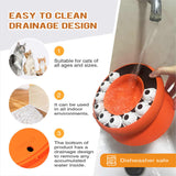 NNEDSZ Orange Interactive Slow Feeder Cat Bowl - 15° Tilt Design, Puzzle Feeder for Healthy Eating