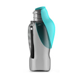 NNEDSZ Green And Grey Portable Foldable Pet Water Bottle with 800ml Capacity – Leakproof Travel Hydration Dispenser for Dogs and Cats