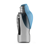NNEDSZ Blue And Grey Portable Foldable Pet Water Bottle with 800ml Capacity - Leakproof Travel Hydration Dispenser for Dogs and Cats