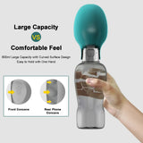 NNEDSZ Blue And Grey Portable Foldable Pet Water Bottle with 800ml Capacity - Leakproof Travel Hydration Dispenser for Dogs and Cats