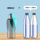 NNEDSZ Blue And Grey Portable Foldable Pet Water Bottle with 800ml Capacity - Leakproof Travel Hydration Dispenser for Dogs and Cats