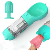 NNEDSZ Blue Portable Pet Water Bottle with Waste Bag Dispenser – 300ml Leak-Proof Travel Hydration Solution