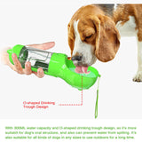 NNEDSZ Pink Portable Pet Water Bottle with Waste Bag Dispenser - 300ml Leak-Proof Travel Hydration Solution